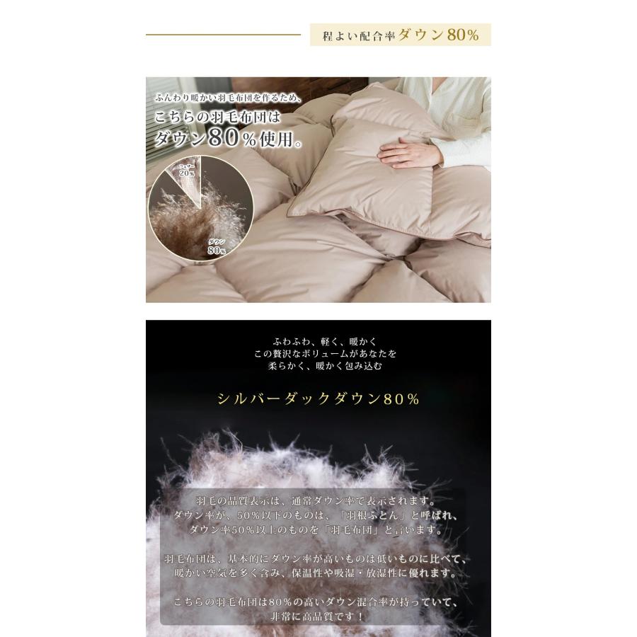セミダブル羽毛布団 羽毛布団 セミダブル オールシーズン 2枚合わせ 掛け布団 羽毛掛け布団