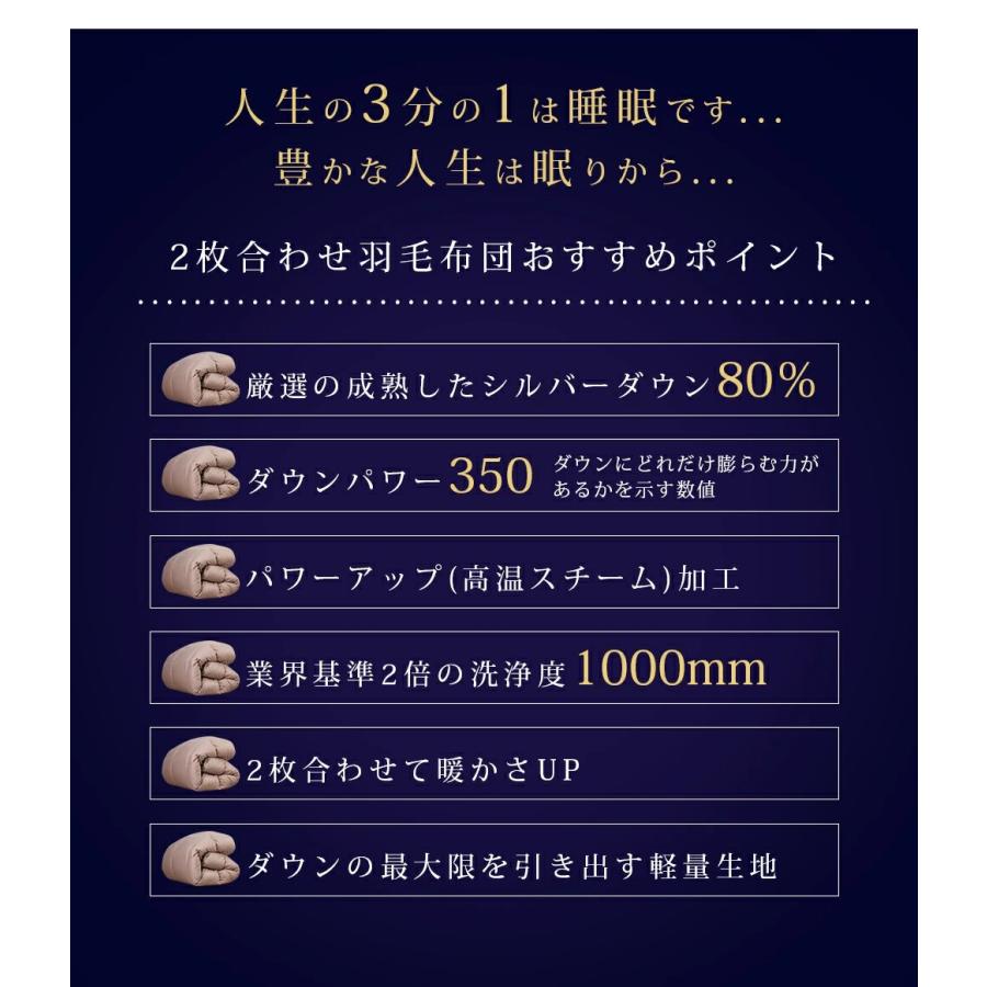 羽毛布団 シングル オールシーズン 2枚合わせ 掛け布団 羽毛掛け布団