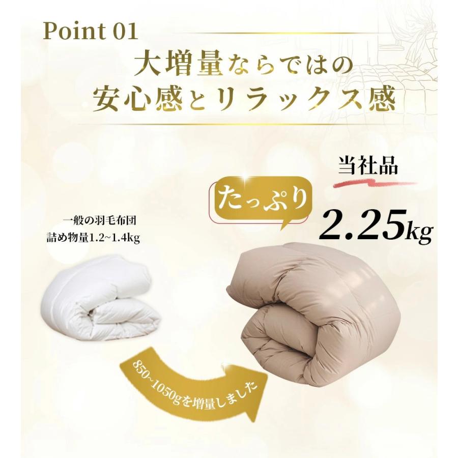 掛け布団 ダブル 羽布団 冬用 羽根布団 羽毛布団に負けない暖かさ