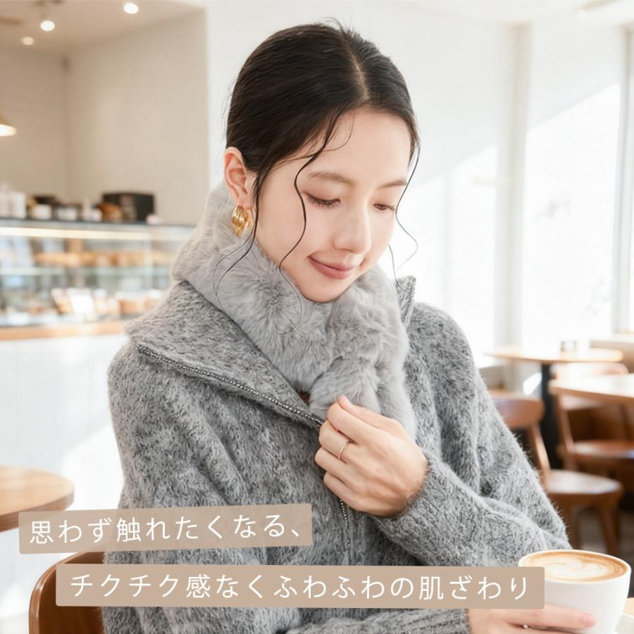 フェイクファー ティペット マフラー ファー リボン エコファー
