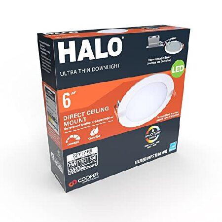 HALO 6 inch Recessed LED Ceiling ＆ Shower Disc Light - Canless Wafer Downlight - 2700K/3000K/3500K/4000K/5000K Selectable - White - 6 Pack