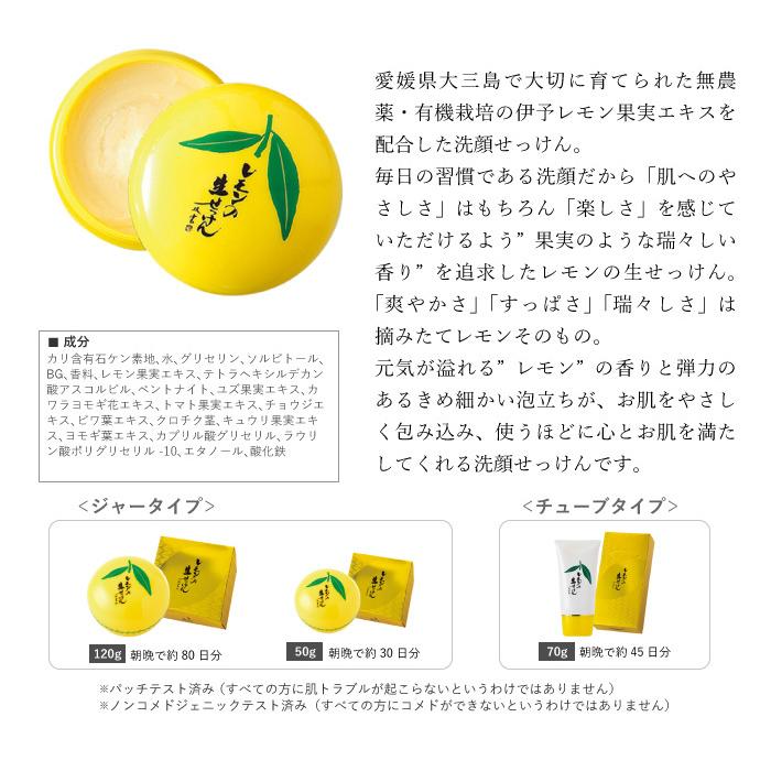 洗顔 石鹸 レモンの生せっけん 練り状タイプ 120g スパチュラ 泡立て 
