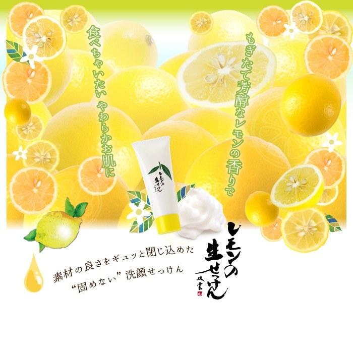 洗顔 石鹸 レモンの生せっけん 練り状タイプ 20g 泡立てネット 濃密泡