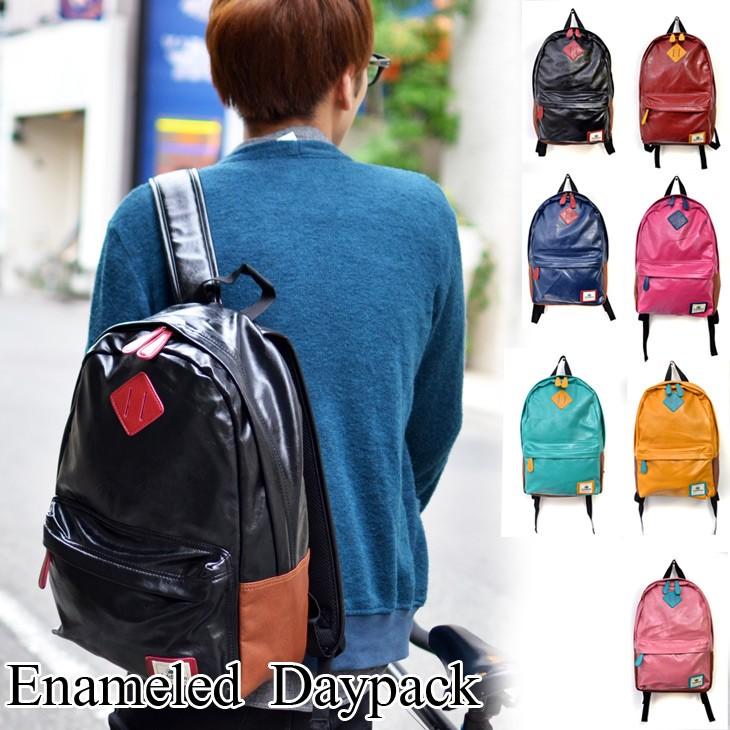 リュック リュックサック おしゃれ メンズ レディース フェイクレザー エナメル お洒落 人気 高校生 通学 アウトドア グッズ 大容量 通勤 かばん B067 M バッグ おしゃれ雑貨のuyunii 通販 Yahoo ショッピング