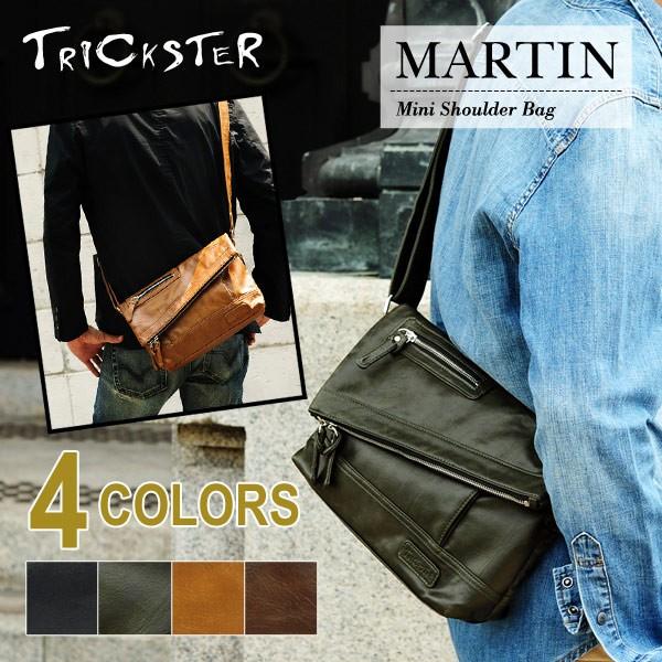 ショルダーバッグ メッセンジャーバッグ メンズ PUレザー TRICKSTER(トリックスター) MARTIN 人気 通学 旅行バッグ