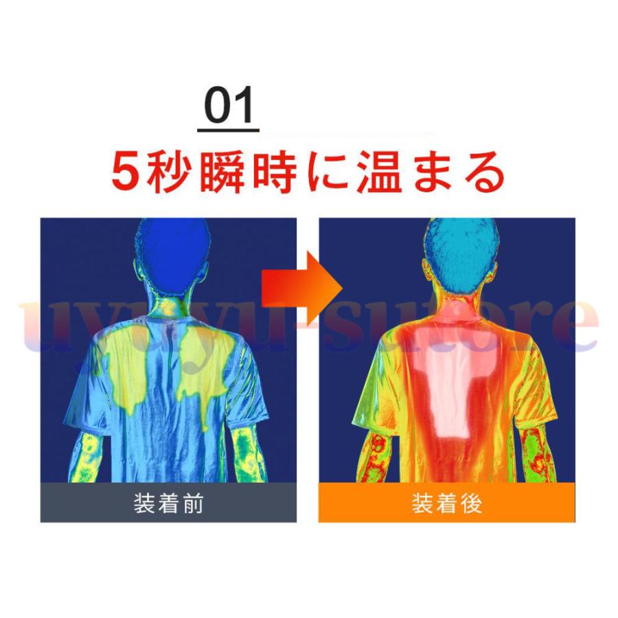 電熱ウェア 電熱ベスト ヒーターベスト 11箇所発熱 2秒速暖 日本繊維ヒーター 3段階調温 バッテリ USB加熱 水洗い 防寒 男女兼用 登山 バイク 2022最新版｜uyuyu-sutore｜04
