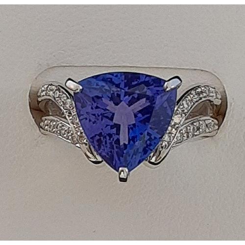 大粒タンザナイト プラチナ Pt900 ダイヤモンド オリジナル 4.16ct 
