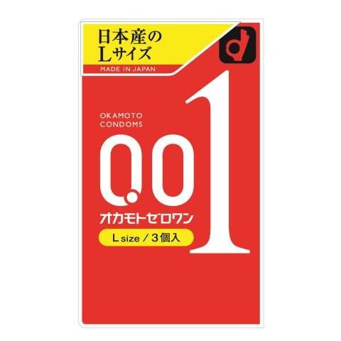 オカモト ゼロワン0．01ミリ Lサイズ3個入/ コンドーム : Vドラッグ