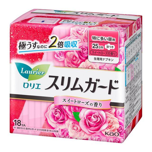 ガルニエティエボー　リサンドラローズ　ナプキン　2枚セット ロリエ 花王 スリムガード 長時間しっかり昼用 羽つきスイートローズの