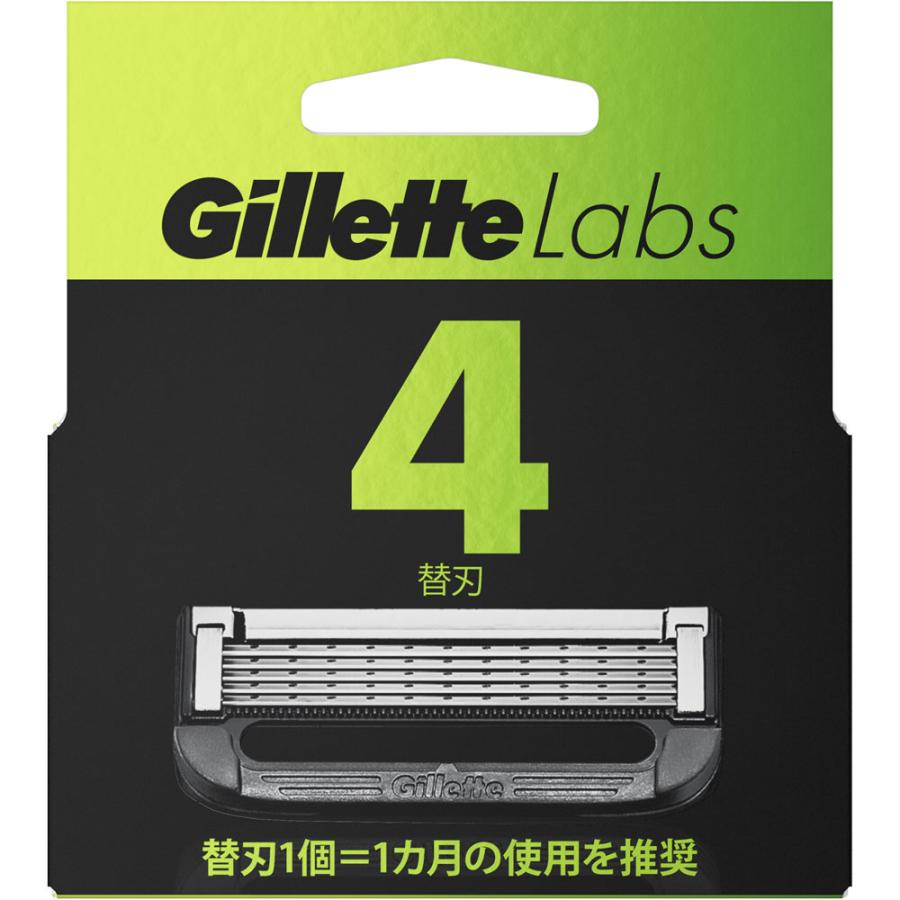 ジレット Gillette Labs 角質除去バー搭載髭剃り/替刃16個 ジレットラボ 角質除去バー搭載替刃 替刃4個/カミソリ 男性 : V