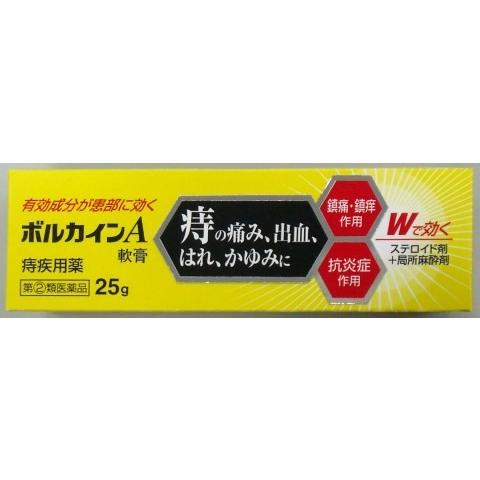 人気の製品 第2類医薬品 ボルカインａ軟膏 ２５ｇ ボルカインａ 痔 薬