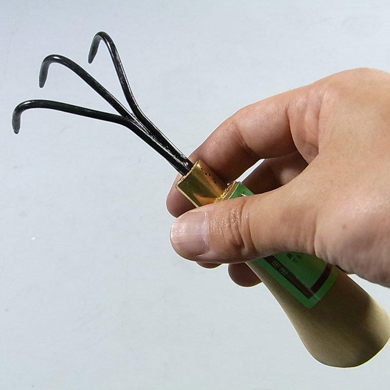 盆栽道具 根捌き 根かき 3本爪 さつき用 170mm 素材：鉄 No.57A : 岐阜