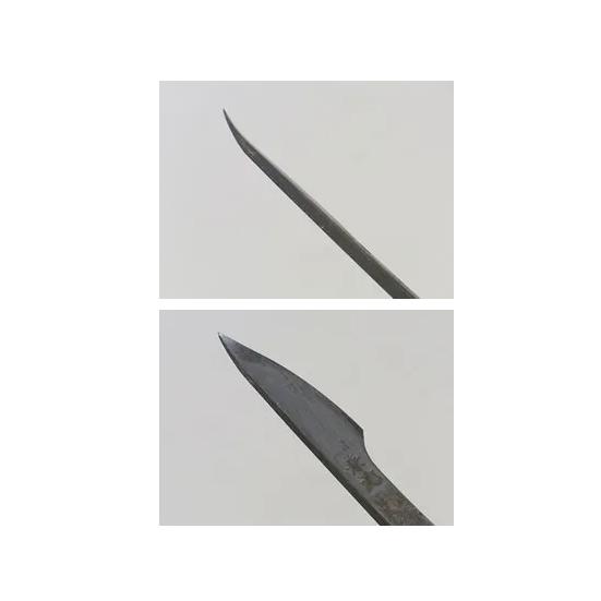 盆栽道具　舎利作りナイフ　兼進作　 反り刃　切出 左　No.660_3