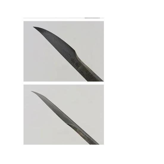盆栽道具　舎利作りナイフ　兼進作　 反り刃　切出 左　No.660_4