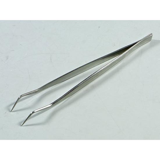 盆栽道具 ステンレス 歯科医用ピンセット 曲 全長160mm No.662A 送料