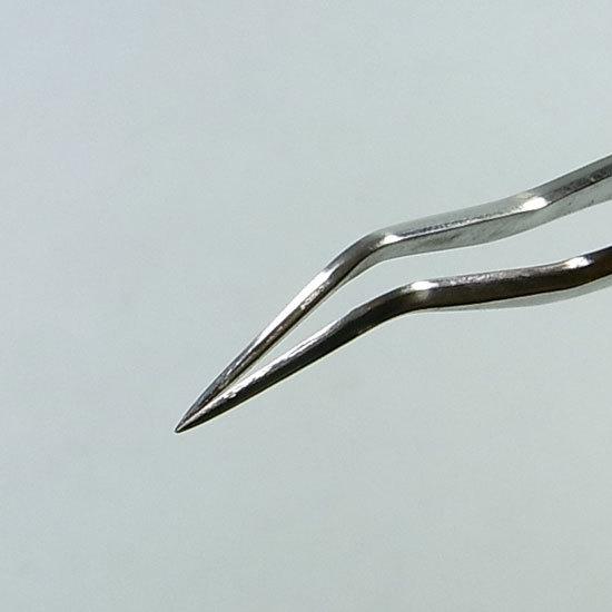 盆栽道具 ステンレス 歯科医用ピンセット 曲 全長160mm No.662A 送料