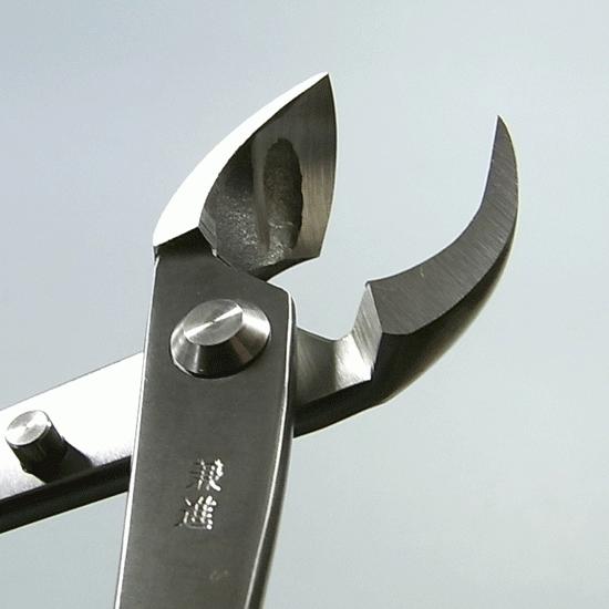 盆栽道具 ステンレス 丸刃又枝切 兼進作 大 全長210mm No.804