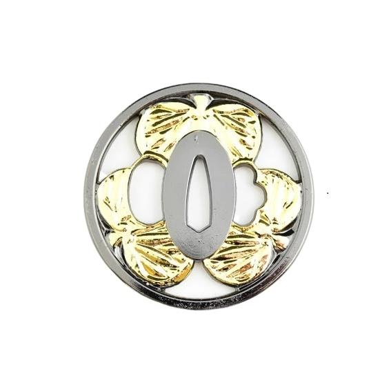 （鐔 6） 葵図 鉄地 鍔 つば 武具 鐔 6） 葵図 鉄地 鍔 つば 武具