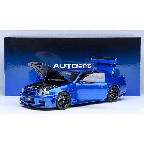 ニスモ R34 GT-R Z-tune ベイサイドブルー/カーボンブラック・ボンネット （1/18 オートアート77460）｜v-toys｜07