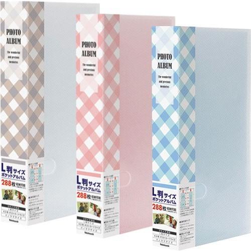 フォトアルバム ナカバヤシ ポケットアルバム L判288枚収納 チェック柄