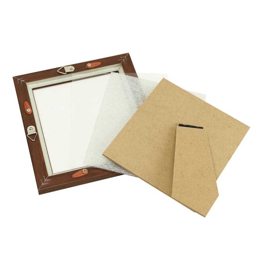 ミニ色紙 額縁 フレーム ホワイト/ブラウン ミニ色紙額 壁掛け・卓上兼用 万丈 | 万丈 | 06