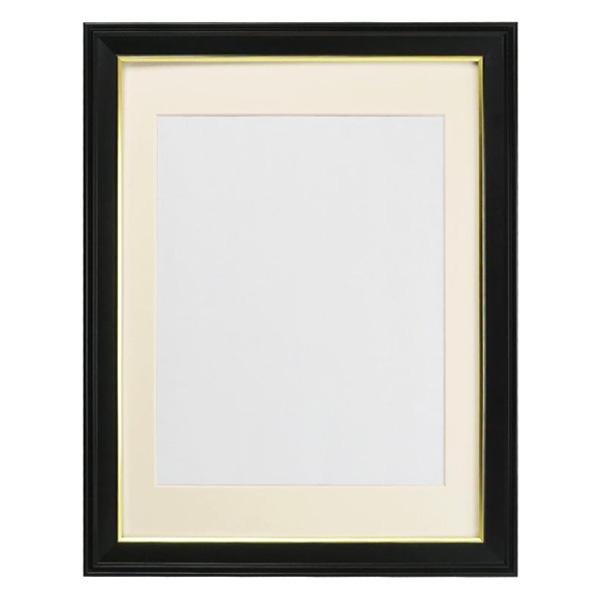 万丈（VANJOH） 割れない 無反射 V入山肖像額 八〇 金線入り 黒/白