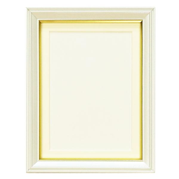 V入山肖像額 L判 金線入り 黒/白 ガラス 卓上 写真立て 万丈 フォト