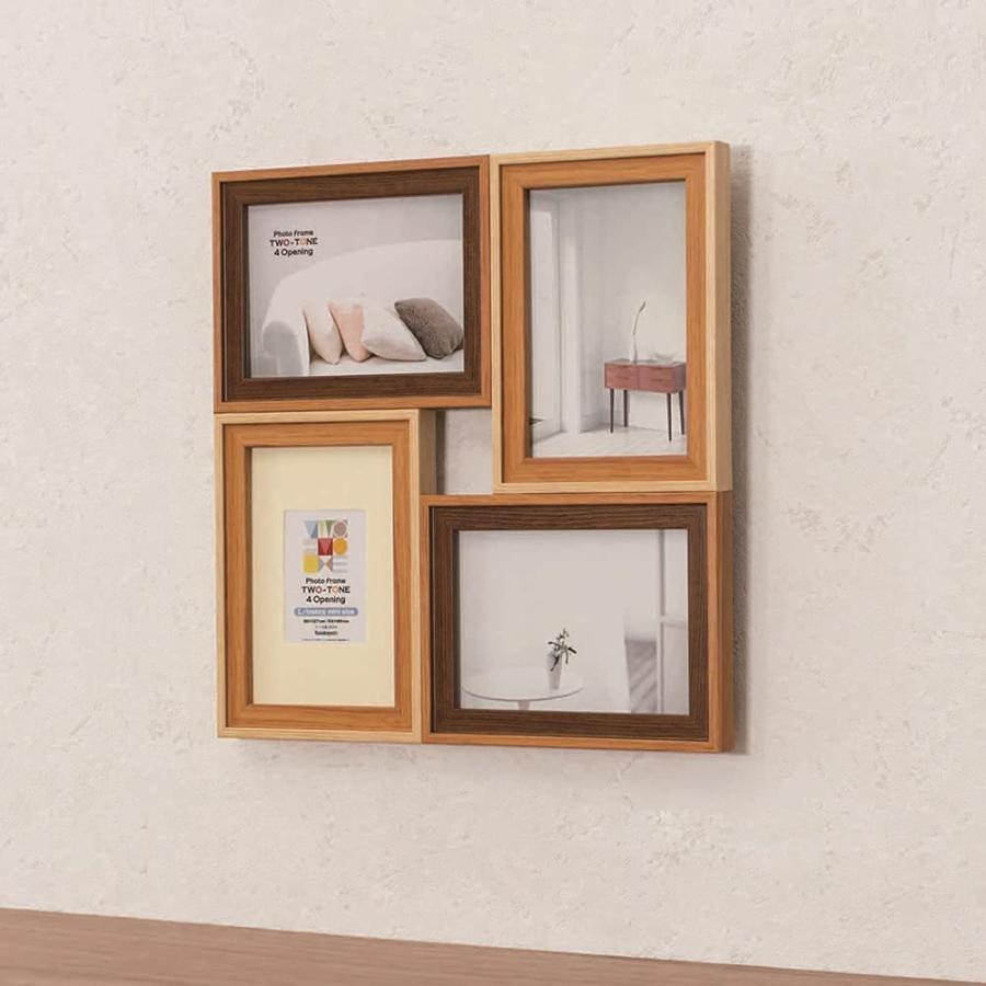 ナカバヤシ 受発注商品 ツートン フォトフレーム L判・チェキ 4面 F