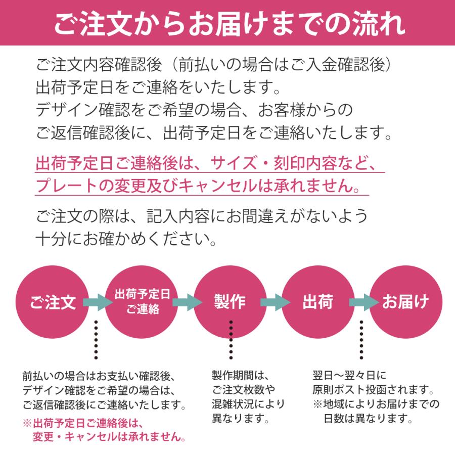 オリジナル 刻印 プレート ゴールド/シルバー/ホワイト/ブラック 名