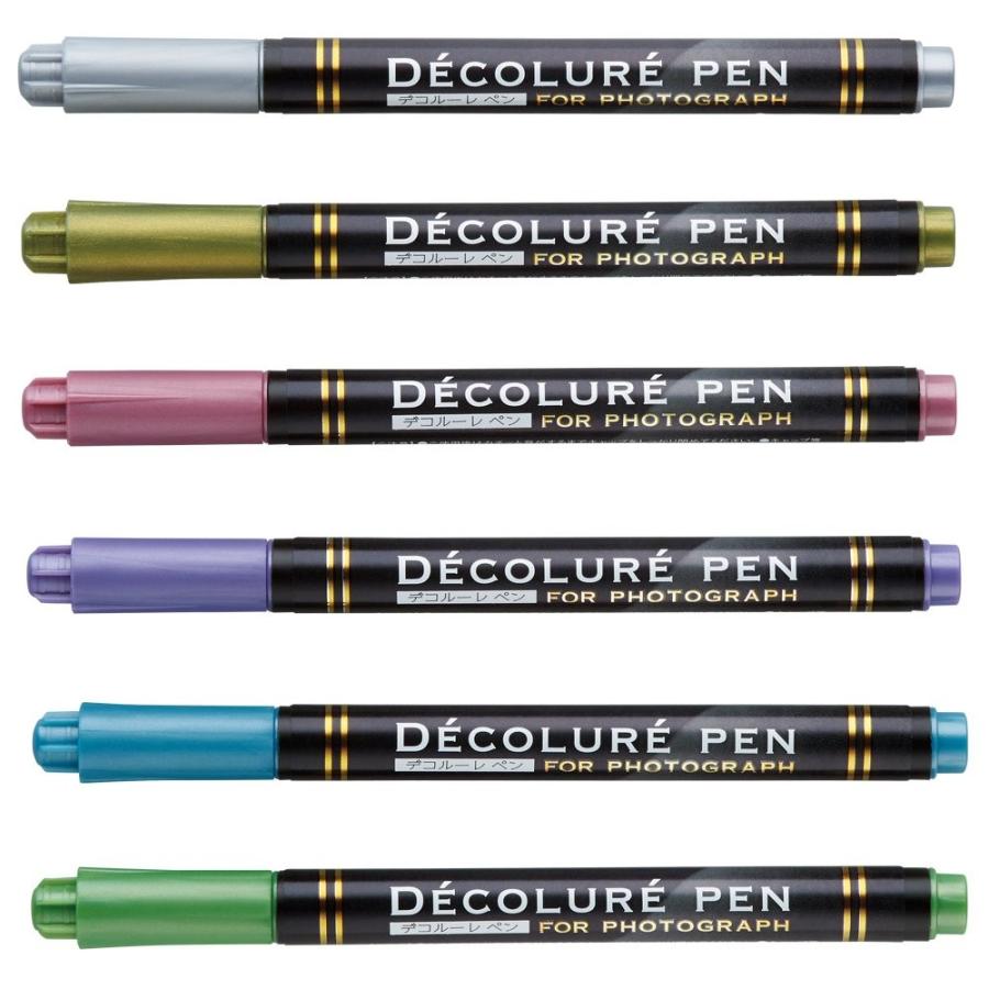 Nakabayashi Decolure Pen 6色セット 受発注商品 デコルーレペン メタリック 6色セット 水性顔料インク