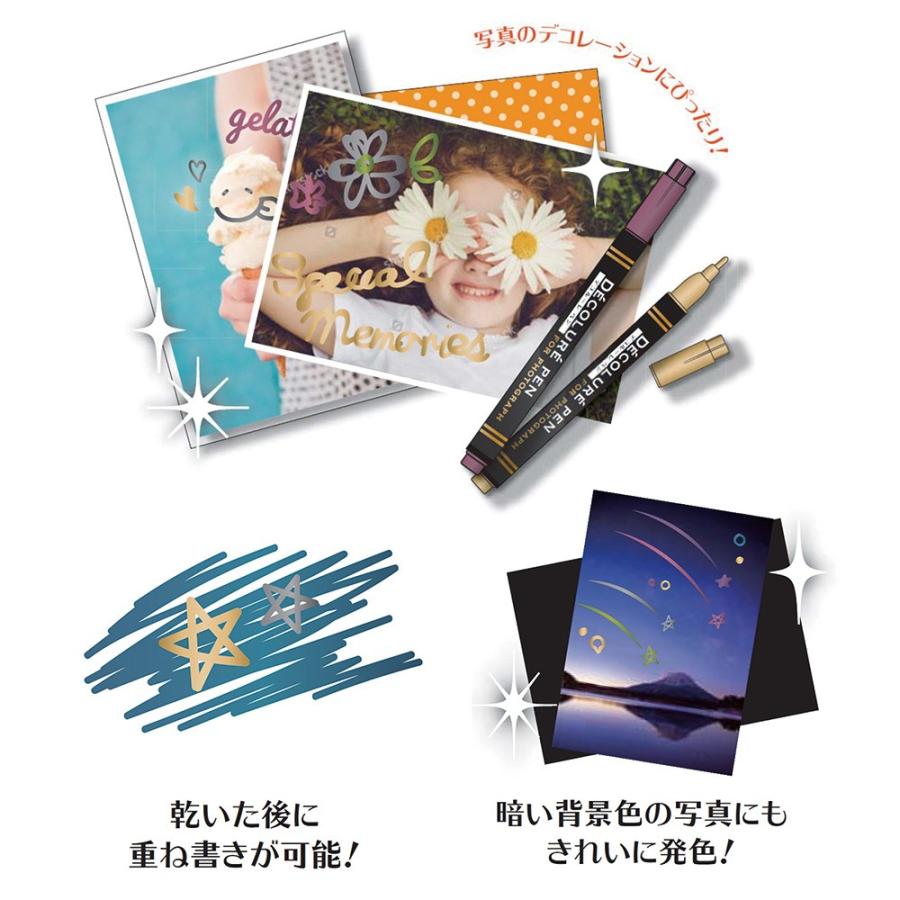 受発注商品 デコルーレペン メタリック 6色セット 水性顔料インク