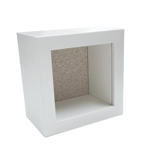 万丈 木製 キューブボックス 10角 フレーム ブラック/ホワイト