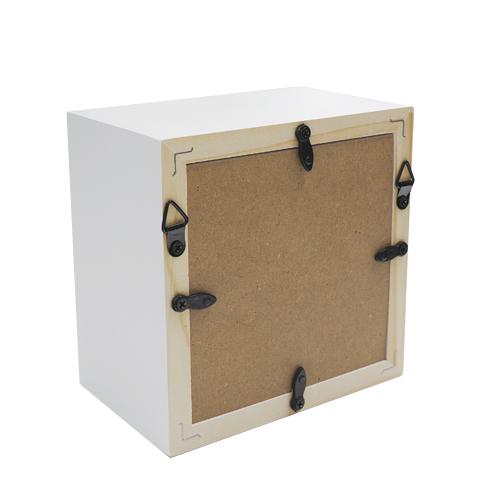 万丈 木製 キューブボックス 10角 フレーム ブラック/ホワイト