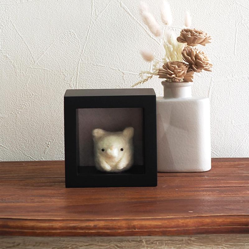 万丈 木製 キューブボックス 10角 フレーム ブラック/ホワイト