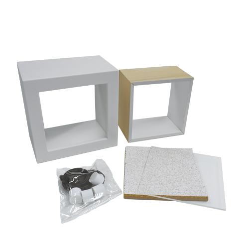 万丈（VANJOH） 木製 キューブボックス 10角 フレーム ブラック