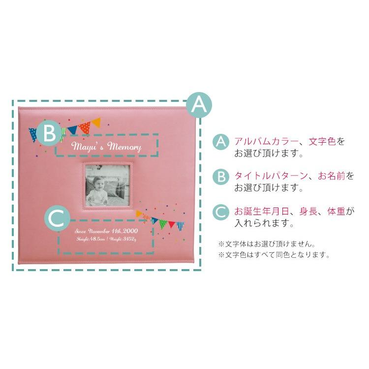 名入れ お誕生用 メガアルバム1500 「ガーランド」 L判 写真1500枚収納