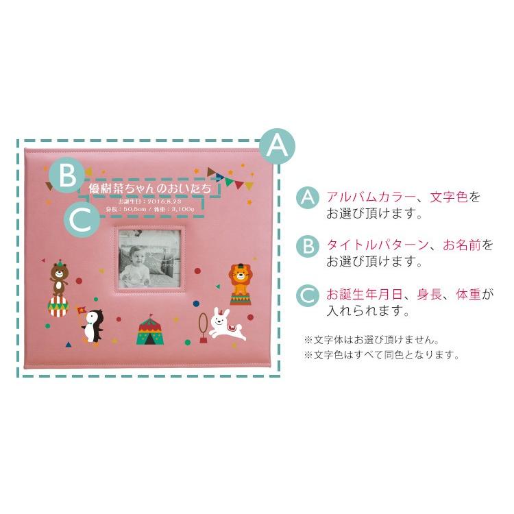 アルバム飾り　春物　オーダー受付中(^O^) 名入れ お誕生用 メガアルバム1500 「サーカス」 L判 写真1500枚収納
