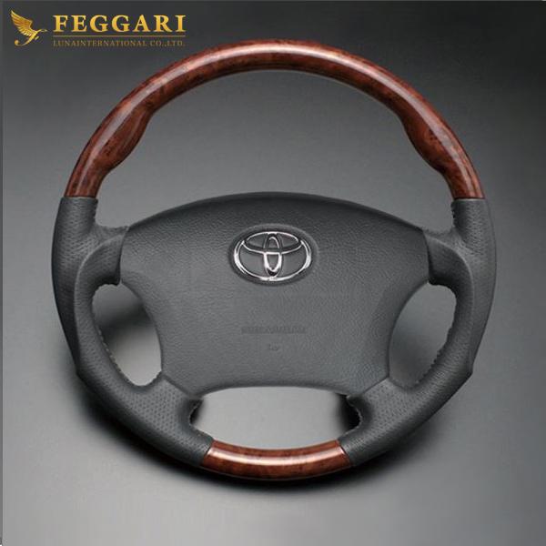 FEGGARI（フェガーリ） ハイラックスサーフ(210系) ステアリング 茶木目×ダークグレーレザー 品番：LS117 : V-VISION ...