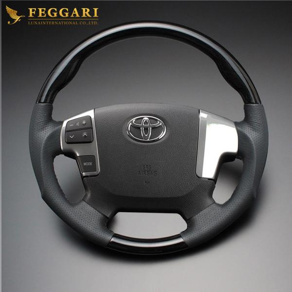 FEGGARI（フェガーリ） レジアスエース(200系 5型) ステアリング 黒木目×ダークグレーレザー 品番：LS143 : V ...