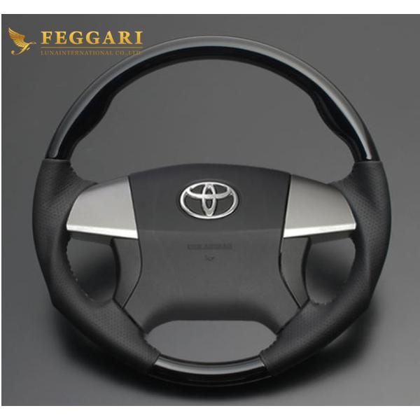 FEGGARI（フェガーリ） ブレイド(150系 前期) ステアリング ピアノブラック×ダークグレーレザー 品番：LS19-126 : V ...