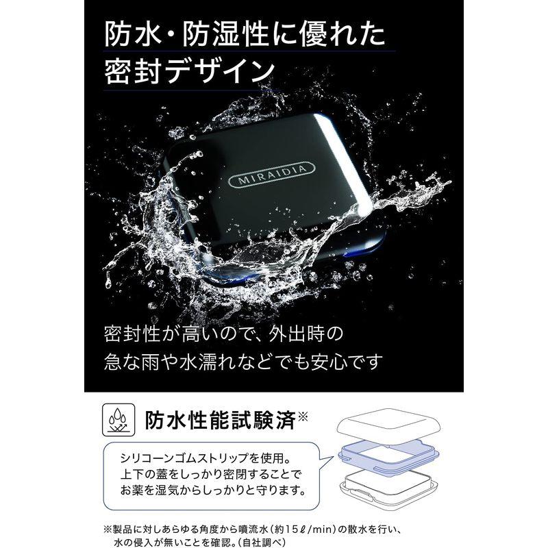 ピルケース 薬剤師監修 薬ケース サプリメントケース 携帯用 サプリケース おしゃれ 薬入れ MIRAIDIA (ブラック)｜v-west｜02