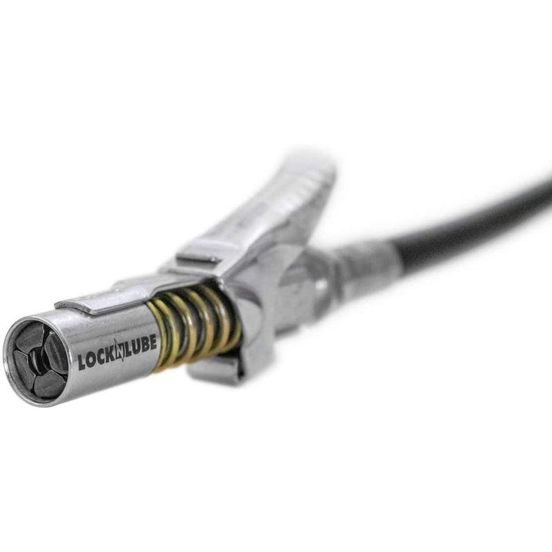 LockNLube グリースガンカプラ??グリース注入用管継ぎ手 結合は簡単ロックオンし留め金を外せばそのままグリースが注入され機械を汚す