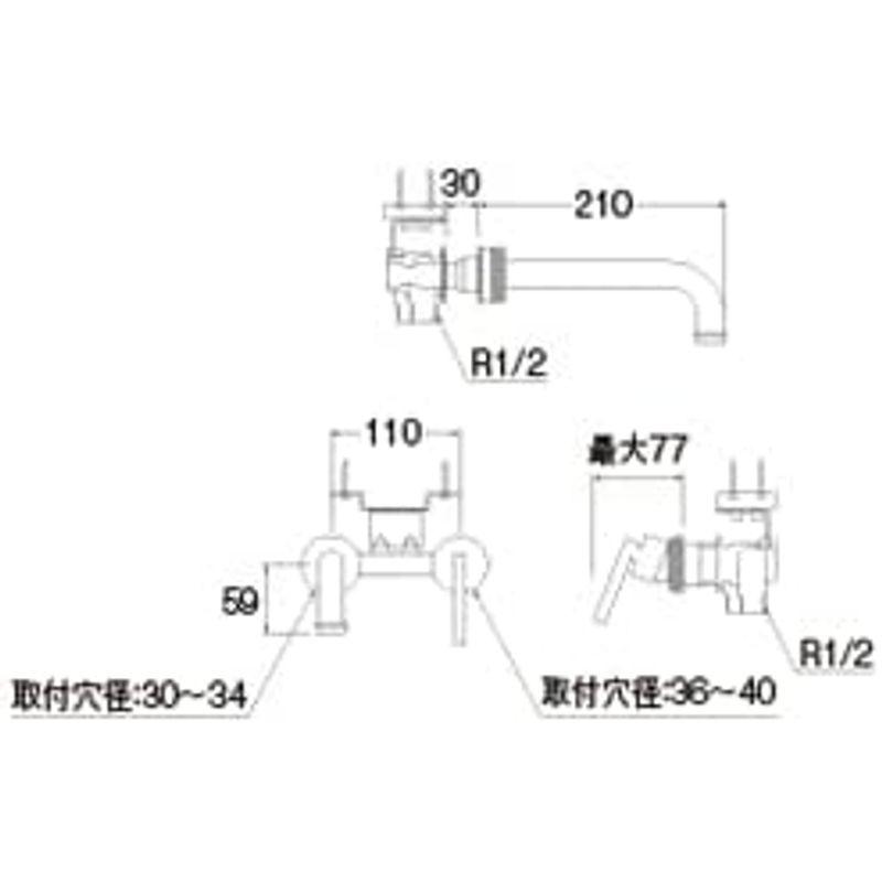 三栄水栓SANEI　混合栓　K47450-S-13　シングル洗面混合栓