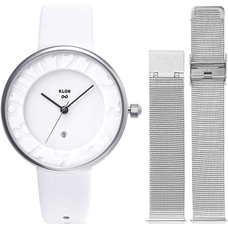 KLON 腕時計 替えベルト セット メンズ レディース 2way ホワイト 