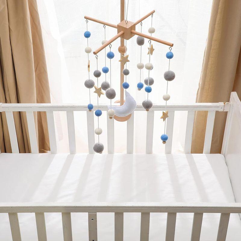 Okawari Home ベッドメリー 木製モービル 星 ブルー ゆらゆら モービル 羊毛フェルト 木のおもちゃ 赤ちゃん ベビー 子供部屋｜v-west｜08