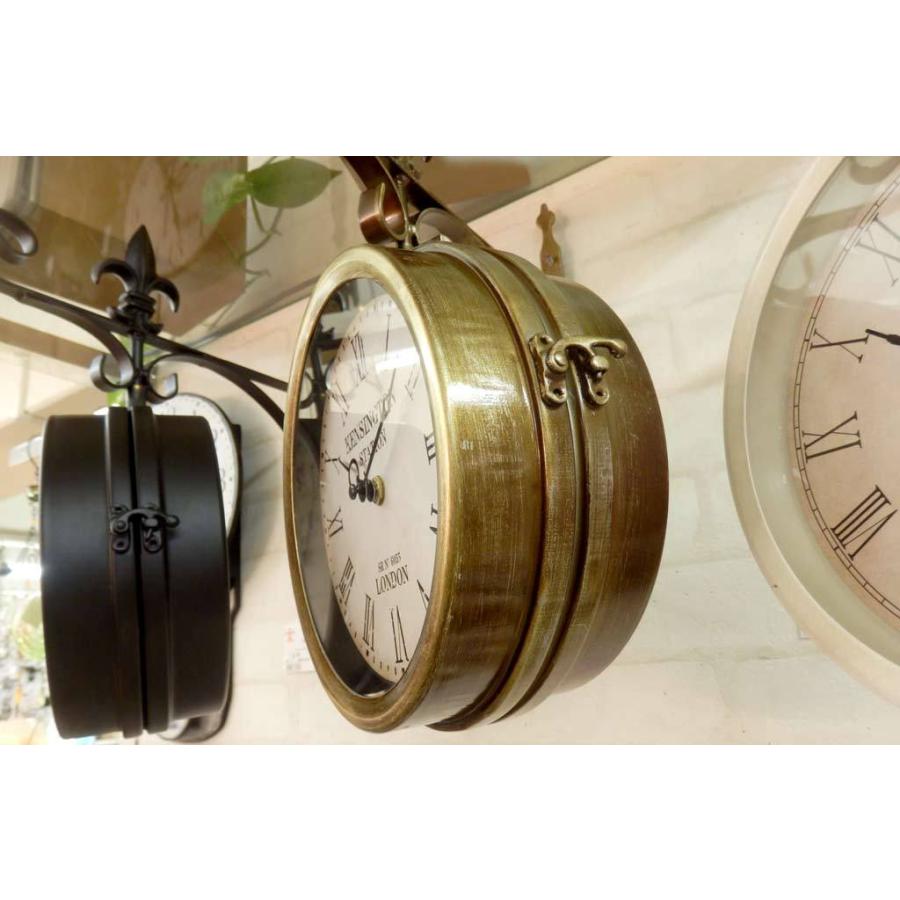 オシャレ ステーションクロック 両面時計 壁掛け時計 駅時計インテリア