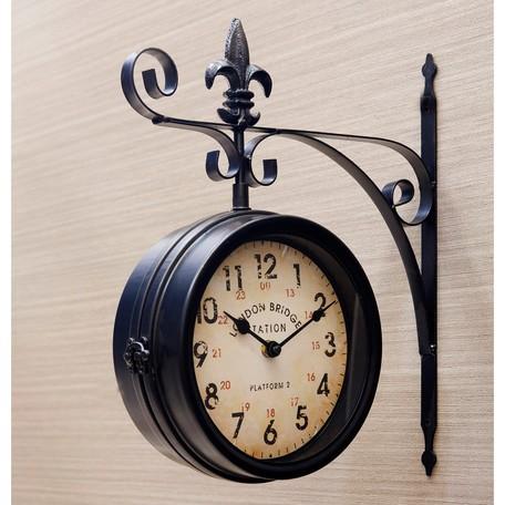 オシャレ ステーションクロック 両面時計 壁掛け時計 駅時計インテリア
