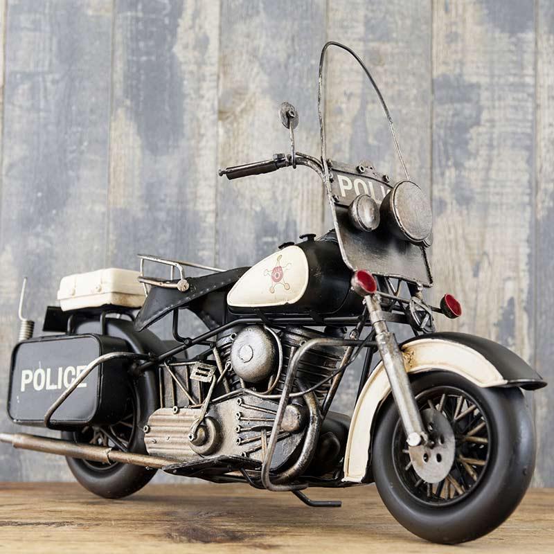 USA アメリカンポリス バイク ブリキ レトロ雑貨 アンティーク ビンテージ バイク 置物｜vacationclub｜02
