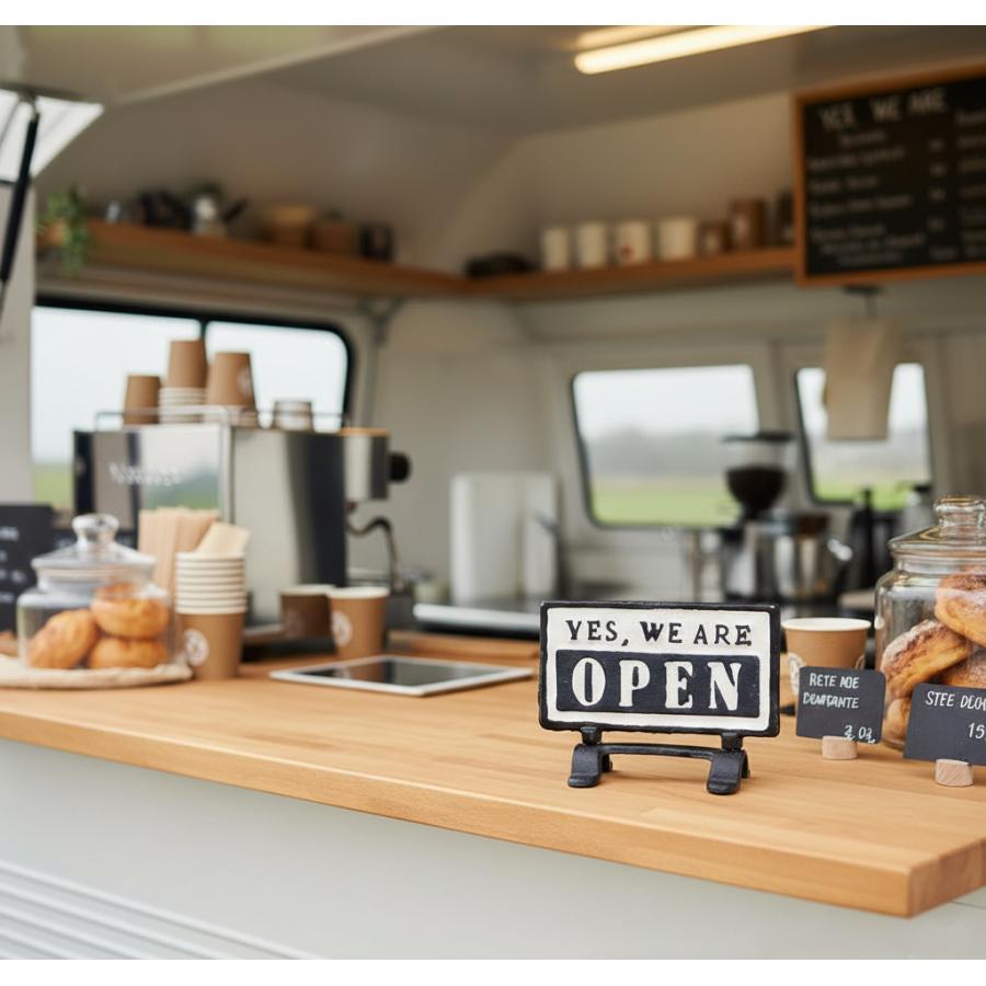 OPEN 看板 両面 キッチンカー 開店 閉店 オープン クローズ お店