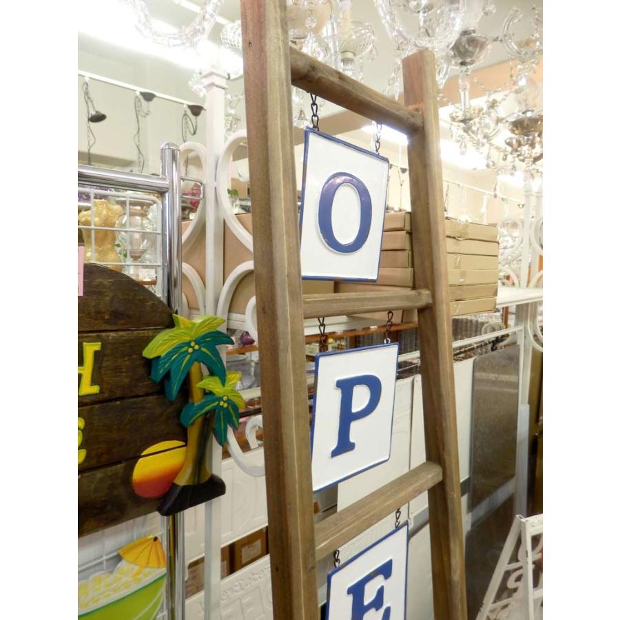 open 店舗装飾 オープン ハシゴ 脚立 カフェサイン 看板 壁掛け お店